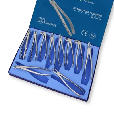 Extraction Forceps Set of 10 Anatomical Handle